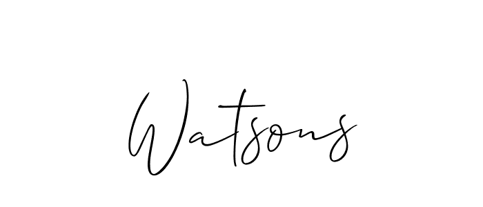 How to make Watsons name signature. Use Allison_Script style for creating short signs online. This is the latest handwritten sign. Watsons signature style 2 images and pictures png