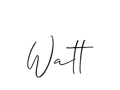 Watt stylish signature style. Best Handwritten Sign (Allison_Script) for my name. Handwritten Signature Collection Ideas for my name Watt. Watt signature style 2 images and pictures png