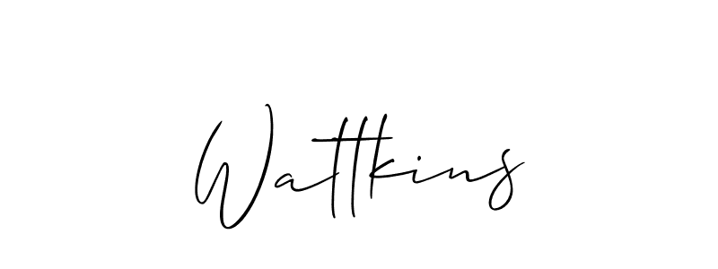 It looks lik you need a new signature style for name Wattkins. Design unique handwritten (Allison_Script) signature with our free signature maker in just a few clicks. Wattkins signature style 2 images and pictures png