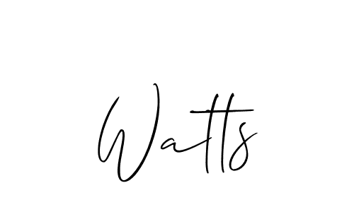 Make a short Watts signature style. Manage your documents anywhere anytime using Allison_Script. Create and add eSignatures, submit forms, share and send files easily. Watts signature style 2 images and pictures png