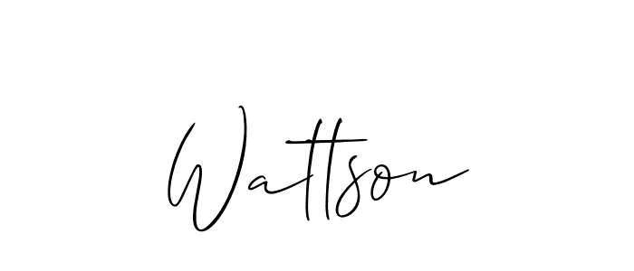 Use a signature maker to create a handwritten signature online. With this signature software, you can design (Allison_Script) your own signature for name Wattson. Wattson signature style 2 images and pictures png