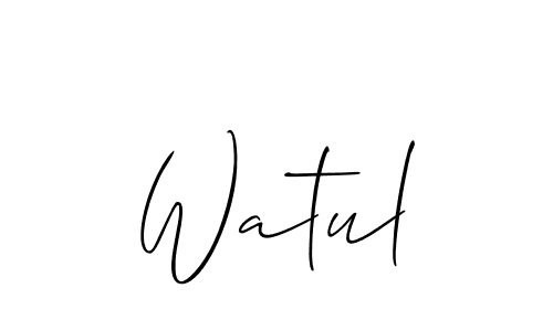 How to make Watul name signature. Use Allison_Script style for creating short signs online. This is the latest handwritten sign. Watul signature style 2 images and pictures png