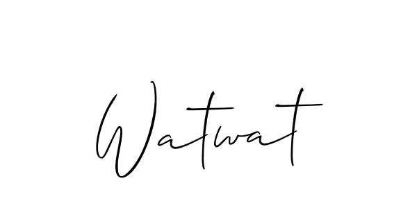 Make a short Watwat signature style. Manage your documents anywhere anytime using Allison_Script. Create and add eSignatures, submit forms, share and send files easily. Watwat signature style 2 images and pictures png