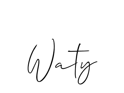 Make a short Waty signature style. Manage your documents anywhere anytime using Allison_Script. Create and add eSignatures, submit forms, share and send files easily. Waty signature style 2 images and pictures png