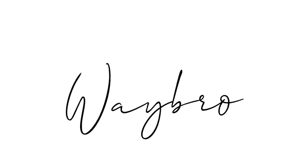 Similarly Allison_Script is the best handwritten signature design. Signature creator online .You can use it as an online autograph creator for name Waybro. Waybro signature style 2 images and pictures png