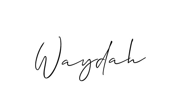 Design your own signature with our free online signature maker. With this signature software, you can create a handwritten (Allison_Script) signature for name Waydah. Waydah signature style 2 images and pictures png