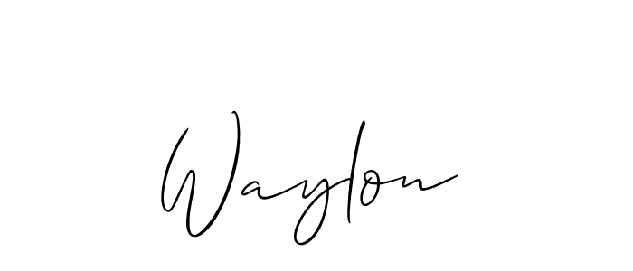 The best way (Allison_Script) to make a short signature is to pick only two or three words in your name. The name Waylon  include a total of six letters. For converting this name. Waylon  signature style 2 images and pictures png