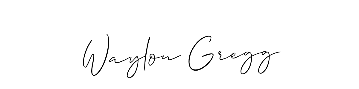 Make a beautiful signature design for name Waylon Gregg. With this signature (Allison_Script) style, you can create a handwritten signature for free. Waylon Gregg signature style 2 images and pictures png