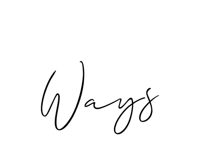 Create a beautiful signature design for name Ways. With this signature (Allison_Script) fonts, you can make a handwritten signature for free. Ways signature style 2 images and pictures png