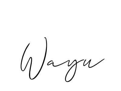 Create a beautiful signature design for name Wayu. With this signature (Allison_Script) fonts, you can make a handwritten signature for free. Wayu signature style 2 images and pictures png