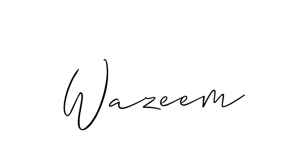 Also You can easily find your signature by using the search form. We will create Wazeem name handwritten signature images for you free of cost using Allison_Script sign style. Wazeem signature style 2 images and pictures png