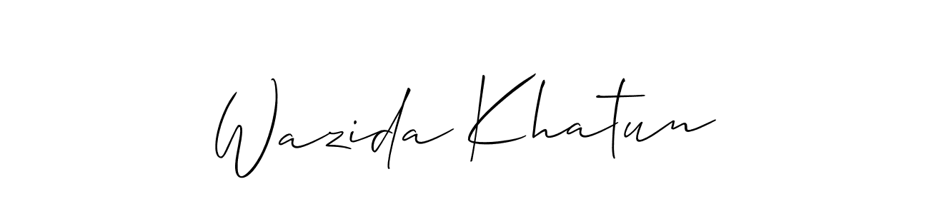 How to Draw Wazida Khatun signature style? Allison_Script is a latest design signature styles for name Wazida Khatun. Wazida Khatun signature style 2 images and pictures png