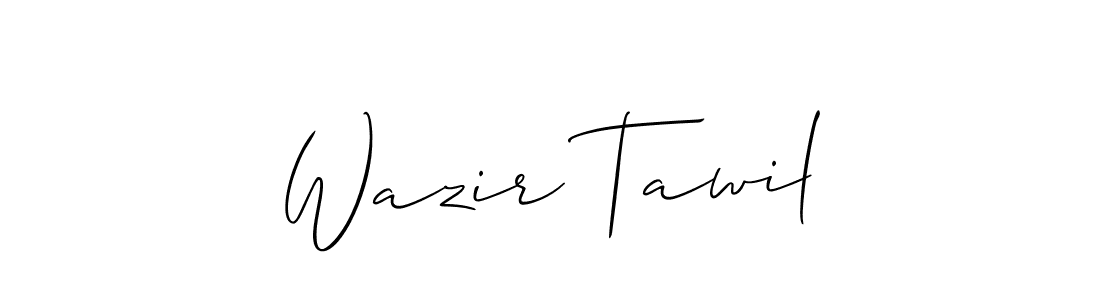 You should practise on your own different ways (Allison_Script) to write your name (Wazir Tawil) in signature. don't let someone else do it for you. Wazir Tawil signature style 2 images and pictures png