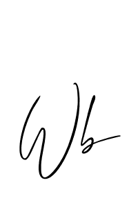 Make a beautiful signature design for name Wb. With this signature (Allison_Script) style, you can create a handwritten signature for free. Wb signature style 2 images and pictures png