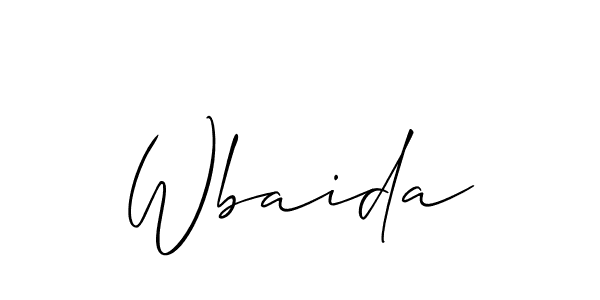 Use a signature maker to create a handwritten signature online. With this signature software, you can design (Allison_Script) your own signature for name Wbaida. Wbaida signature style 2 images and pictures png