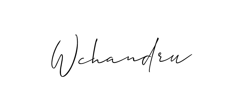 How to Draw Wchandru signature style? Allison_Script is a latest design signature styles for name Wchandru. Wchandru signature style 2 images and pictures png