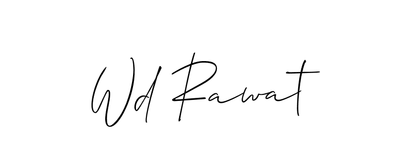 Use a signature maker to create a handwritten signature online. With this signature software, you can design (Allison_Script) your own signature for name Wd Rawat. Wd Rawat signature style 2 images and pictures png