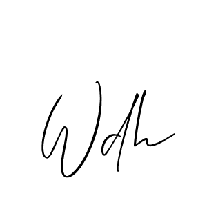Use a signature maker to create a handwritten signature online. With this signature software, you can design (Allison_Script) your own signature for name Wdh. Wdh signature style 2 images and pictures png