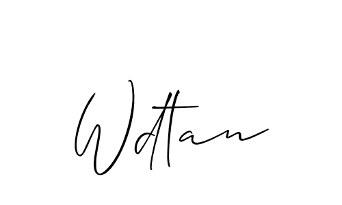 How to make Wdtan signature? Allison_Script is a professional autograph style. Create handwritten signature for Wdtan name. Wdtan signature style 2 images and pictures png