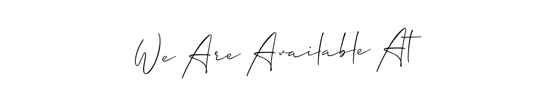 Best and Professional Signature Style for We Are Available At. Allison_Script Best Signature Style Collection. We Are Available At signature style 2 images and pictures png