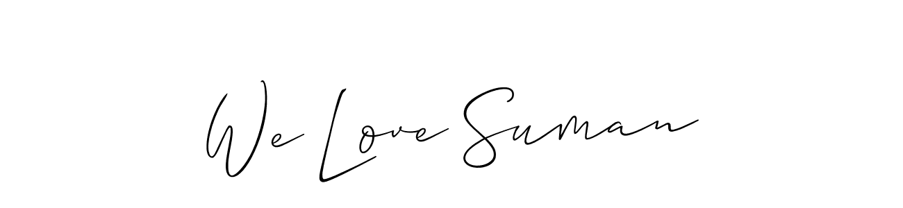 How to Draw We Love Suman signature style? Allison_Script is a latest design signature styles for name We Love Suman. We Love Suman signature style 2 images and pictures png