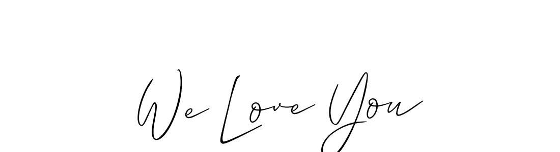 It looks lik you need a new signature style for name We Love You. Design unique handwritten (Allison_Script) signature with our free signature maker in just a few clicks. We Love You signature style 2 images and pictures png
