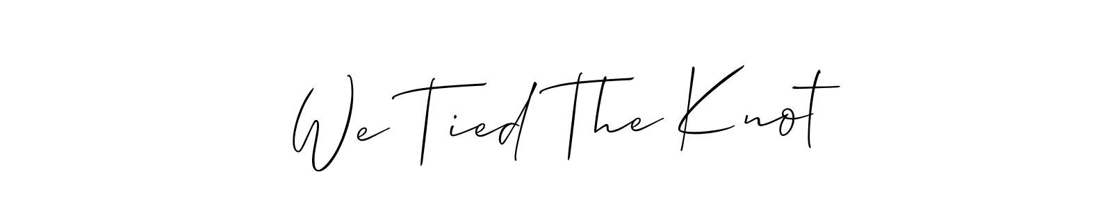 Create a beautiful signature design for name We Tied The Knot. With this signature (Allison_Script) fonts, you can make a handwritten signature for free. We Tied The Knot signature style 2 images and pictures png