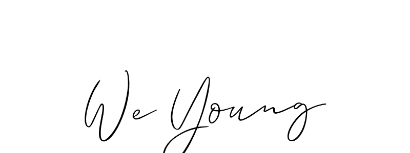 Design your own signature with our free online signature maker. With this signature software, you can create a handwritten (Allison_Script) signature for name We Young. We Young signature style 2 images and pictures png