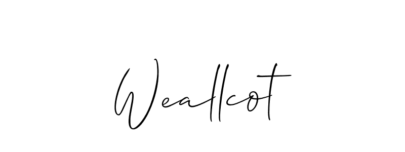 Design your own signature with our free online signature maker. With this signature software, you can create a handwritten (Allison_Script) signature for name Weallcot. Weallcot signature style 2 images and pictures png