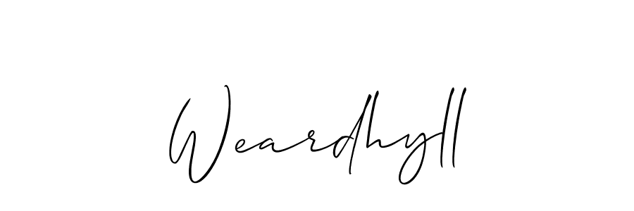 Design your own signature with our free online signature maker. With this signature software, you can create a handwritten (Allison_Script) signature for name Weardhyll. Weardhyll signature style 2 images and pictures png