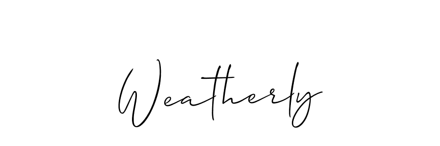 Create a beautiful signature design for name Weatherly. With this signature (Allison_Script) fonts, you can make a handwritten signature for free. Weatherly signature style 2 images and pictures png