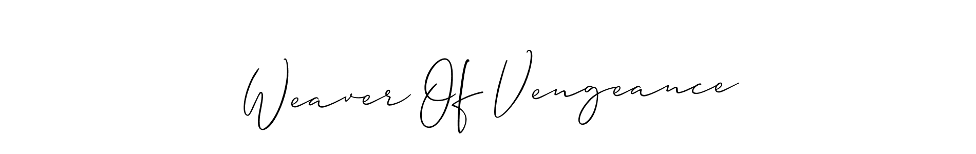 if you are searching for the best signature style for your name Weaver Of Vengeance. so please give up your signature search. here we have designed multiple signature styles  using Allison_Script. Weaver Of Vengeance signature style 2 images and pictures png
