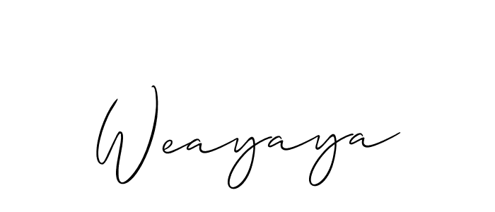 Also we have Weayaya name is the best signature style. Create professional handwritten signature collection using Allison_Script autograph style. Weayaya signature style 2 images and pictures png