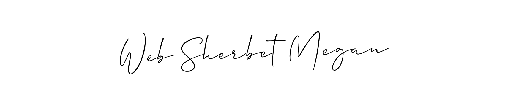 Also You can easily find your signature by using the search form. We will create Web Sherbet Megan name handwritten signature images for you free of cost using Allison_Script sign style. Web Sherbet Megan signature style 2 images and pictures png