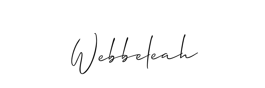 if you are searching for the best signature style for your name Webbeleah. so please give up your signature search. here we have designed multiple signature styles  using Allison_Script. Webbeleah signature style 2 images and pictures png