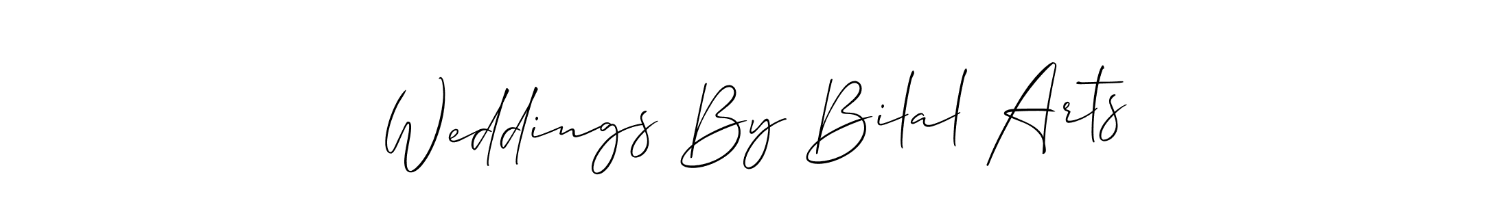 Use a signature maker to create a handwritten signature online. With this signature software, you can design (Allison_Script) your own signature for name Weddings By Bilal Arts. Weddings By Bilal Arts signature style 2 images and pictures png