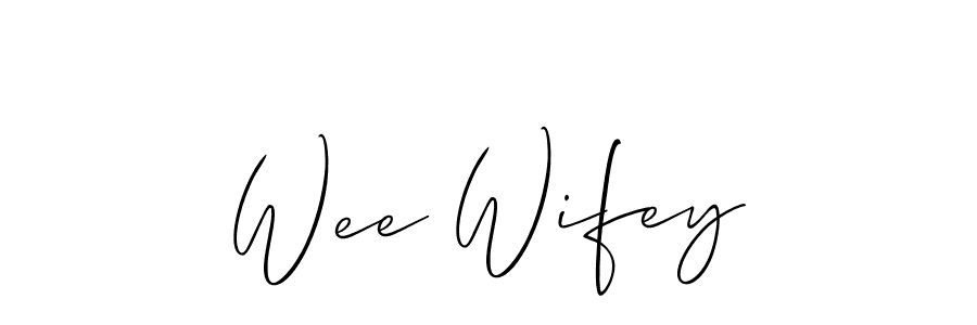 The best way (Allison_Script) to make a short signature is to pick only two or three words in your name. The name Wee Wifey include a total of six letters. For converting this name. Wee Wifey signature style 2 images and pictures png