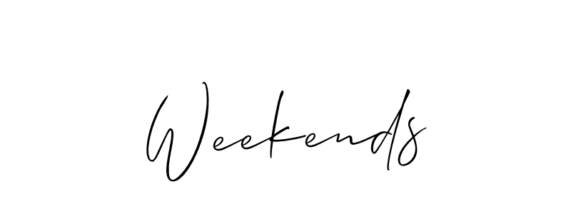 if you are searching for the best signature style for your name Weekends. so please give up your signature search. here we have designed multiple signature styles  using Allison_Script. Weekends signature style 2 images and pictures png