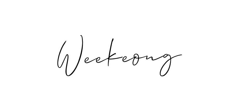 Make a beautiful signature design for name Weekeong. With this signature (Allison_Script) style, you can create a handwritten signature for free. Weekeong signature style 2 images and pictures png