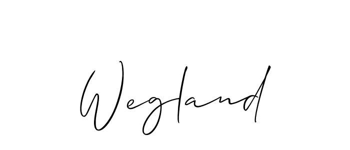 Design your own signature with our free online signature maker. With this signature software, you can create a handwritten (Allison_Script) signature for name Wegland. Wegland signature style 2 images and pictures png