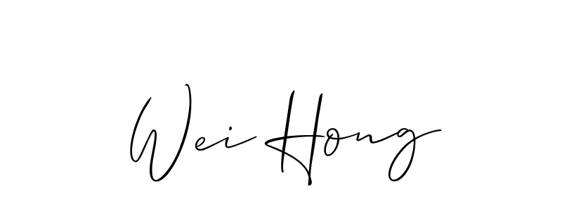 Design your own signature with our free online signature maker. With this signature software, you can create a handwritten (Allison_Script) signature for name Wei Hong. Wei Hong signature style 2 images and pictures png