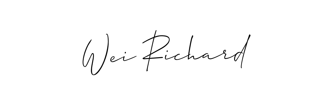 Allison_Script is a professional signature style that is perfect for those who want to add a touch of class to their signature. It is also a great choice for those who want to make their signature more unique. Get Wei Richard name to fancy signature for free. Wei Richard signature style 2 images and pictures png