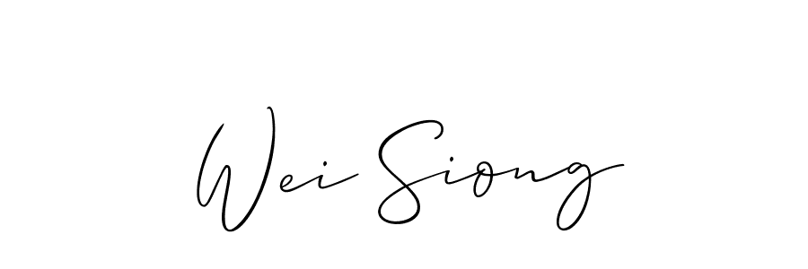 How to make Wei Siong signature? Allison_Script is a professional autograph style. Create handwritten signature for Wei Siong name. Wei Siong signature style 2 images and pictures png