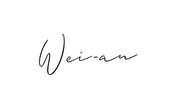How to make Wei-an name signature. Use Allison_Script style for creating short signs online. This is the latest handwritten sign. Wei-an signature style 2 images and pictures png