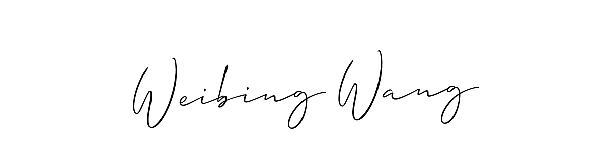 This is the best signature style for the Weibing Wang name. Also you like these signature font (Allison_Script). Mix name signature. Weibing Wang signature style 2 images and pictures png