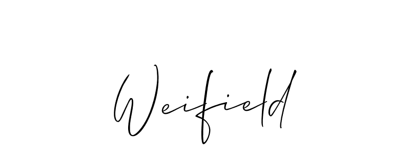 Use a signature maker to create a handwritten signature online. With this signature software, you can design (Allison_Script) your own signature for name Weifield. Weifield signature style 2 images and pictures png