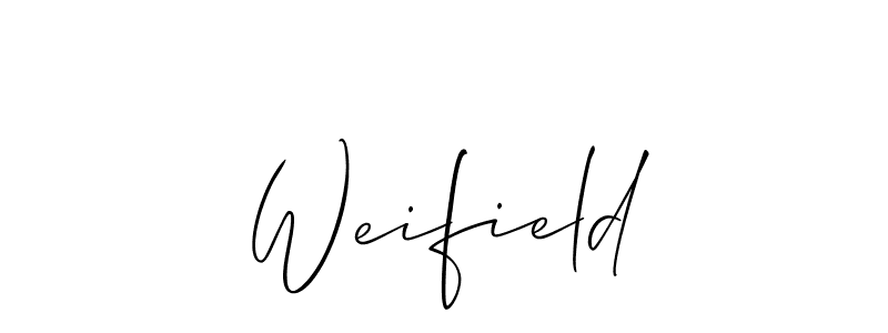 Use a signature maker to create a handwritten signature online. With this signature software, you can design (Allison_Script) your own signature for name Weifield. Weifield signature style 2 images and pictures png