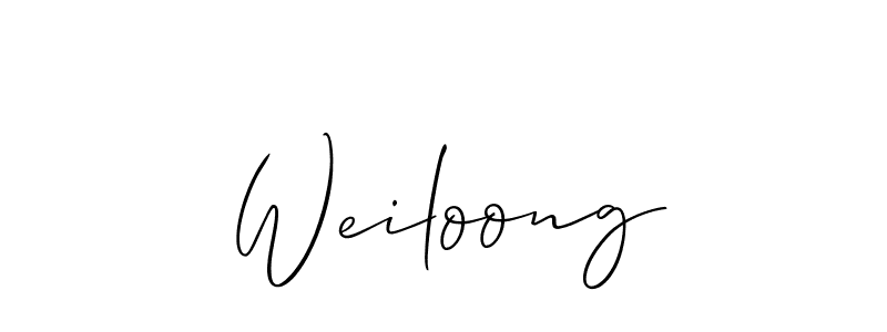Design your own signature with our free online signature maker. With this signature software, you can create a handwritten (Allison_Script) signature for name Weiloong. Weiloong signature style 2 images and pictures png