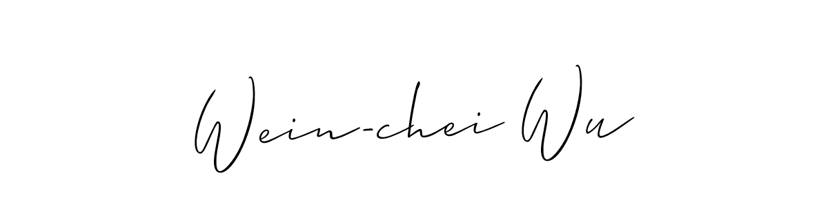 Create a beautiful signature design for name Wein-chei Wu. With this signature (Allison_Script) fonts, you can make a handwritten signature for free. Wein-chei Wu signature style 2 images and pictures png