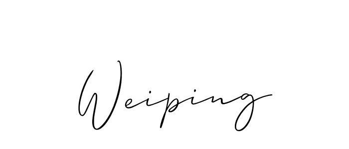 How to make Weiping signature? Allison_Script is a professional autograph style. Create handwritten signature for Weiping name. Weiping signature style 2 images and pictures png
